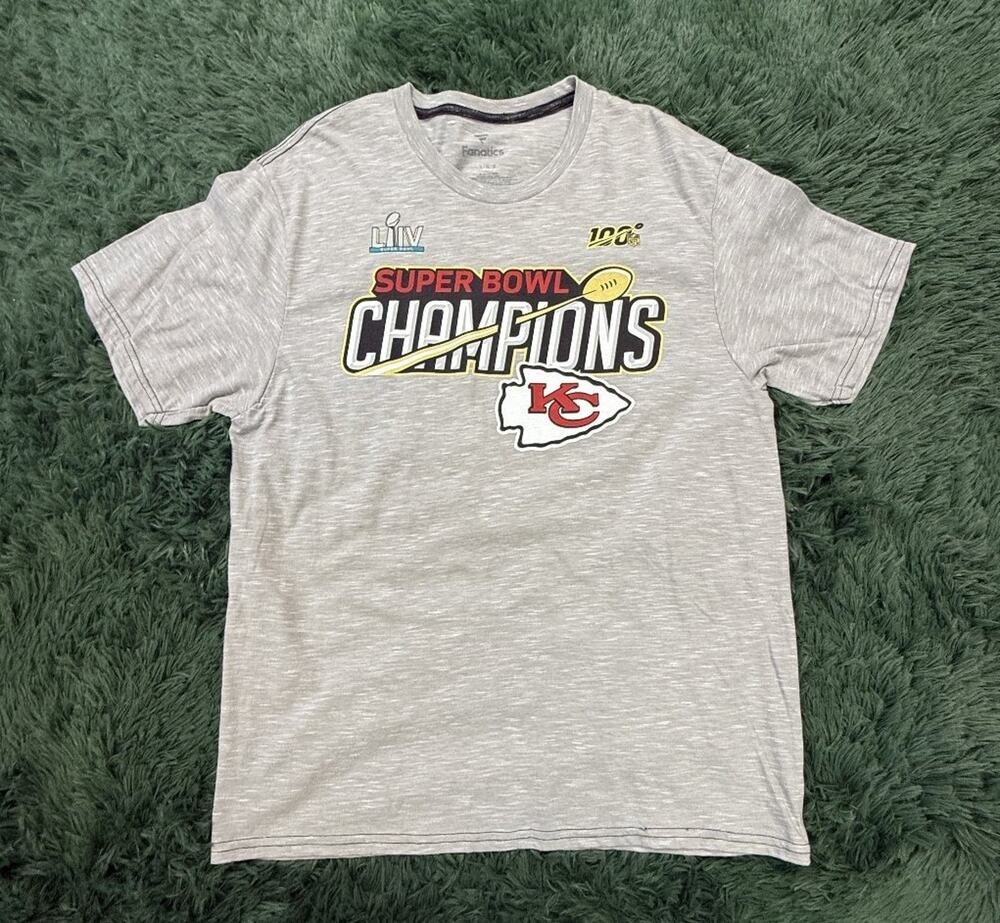 Kansas City Chiefs Super Bowl LIV 2020 Champions Fanatics T-Shirt Men's L NFL